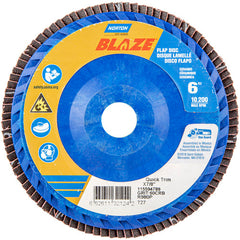 6 × 7/8″ Blaze Plastic Flat Flap Disc Type 27 60 Grit R980P Premium Ceramic Alumina - Benchmark Tooling