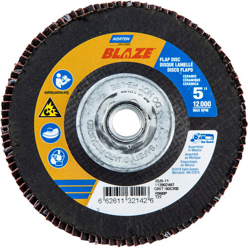 ‎5″ × 5/8″-11 60 Grit Type 27 Blaze Flap Disc - Benchmark Tooling