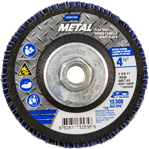 ‎4-1/2″ × 5/8″-11 40 Grit Type 29 Flap Disc - Benchmark Tooling