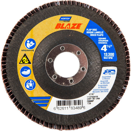 ‎4-1/2″ × 1/4″ × 7/8″ SG Blaze R980P Flap Disc Type 29 Conical 80 Grit - Benchmark Tooling