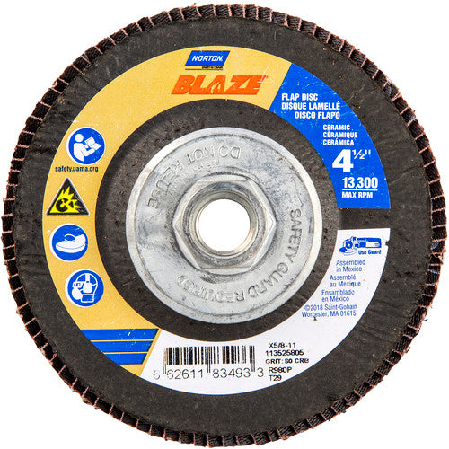 ‎4-1/2″ × 1/4″ × 5/8″ SG Blaze R980P Flap Disc Type 29 Conical 80 Grit - Benchmark Tooling