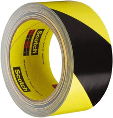 3M - Black & Yellow Striped Anti-Slip Vinyl Tape - 48" Wide x 108' Long, General Traffic - Benchmark Tooling