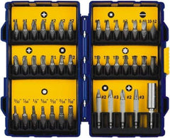 Irwin - 40 Piece, 1/4" Drive Screwdriver Bit Set - #1 to #3 Phillips, 0.05 to 1/4" Hex, 1.27 to 10mm Hex, T10 to T40 Torx - Benchmark Tooling