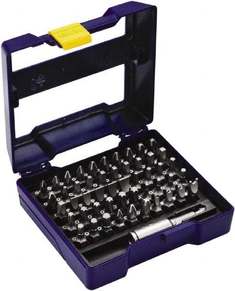 Irwin - 51 Piece, 1/4" Drive Screwdriver Insert Bit Set - #1 to #3 Phillips, 0.05 to 1/4" Hex, 1.27 to 10mm Hex, T10 to T40 Torx, #1 to #3 Square Recess - Benchmark Tooling