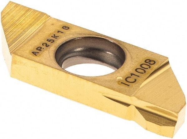 Iscar - 22SCIR Grade IC1008, Carbide Grooving Insert - 3.8mm Max Depth of Cut, TiAlN/TiN Finish - Benchmark Tooling
