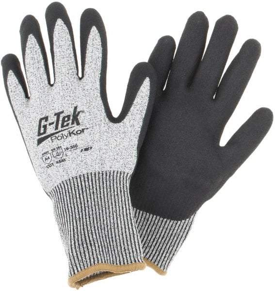 PIP - Size L, ANSI Cut Lvl A4, Cut Resistant Gloves - Palm & Fingers Coated, Salt & Pepper - Benchmark Tooling