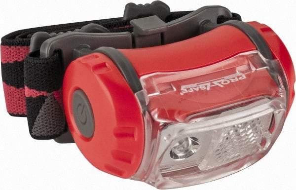 PRO-SAFE - White LED Bulb, 180 Lumens, Hands-free Flashlight - Black, Red Plastic Body, 3 AAA Batteries Not Included - Benchmark Tooling