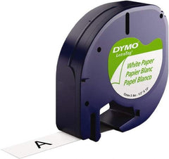 Dymo - 1/2" Wide x 156" Long, Black on White Paper Label Printer Cartridge - For DYMO Letratag Printers - Benchmark Tooling