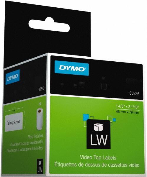 Dymo - 1.8" Wide x 3-3/32" Long, White Video Top Label - For DYMO LabelWriter Printers - Benchmark Tooling