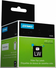 Dymo - 1.8" Wide x 3-3/32" Long, White Video Top Label - For DYMO LabelWriter Printers - Benchmark Tooling