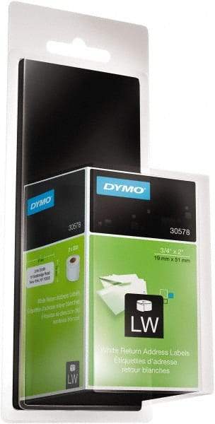 Dymo - 3/4" Wide x 2" Long, White Return Address Label - For DYMO LabelWriter Printers - Benchmark Tooling