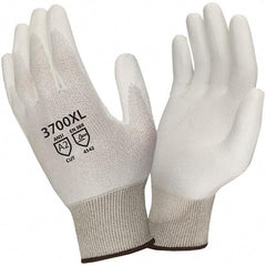 Cordova - Size L, ANSI Cut Lvl 2, Puncture Lvl 2, Abrasion Lvl 4, Cut & Puncture Resistant Gloves - Palm Coated, White - Benchmark Tooling