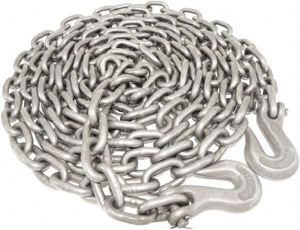 Value Collection - 3/8" Welded Tie Down Chain - 5,400 Lb Capacity, Grade 40, Self-Colored Finish - Benchmark Tooling