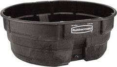 Rubbermaid - 300 Gallon Black Oval Plastic Stock Tank - 25" High x 69" Diam - Benchmark Tooling