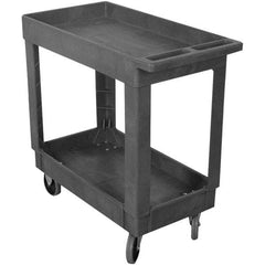 Wesco Industrial Products - 500 Lb Capacity, 17-3/8" Wide x 34-1/4" Long x 32-1/2" High Service Cart - 2 Shelf, Plastic, TPR Casters - Benchmark Tooling