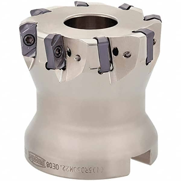 Tungaloy - 2" Cut Diam, 3/4" Arbor Hole, Indexable High-Feed Face Mill - Benchmark Tooling