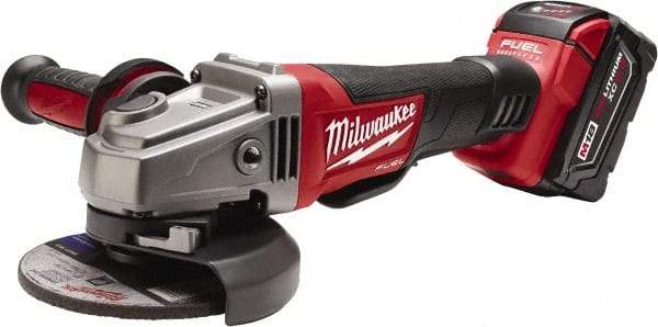 Milwaukee Tool - 4-1/2 & 5" Wheel Diam, 8,500 RPM, Cordless Angle & Disc Grinder - 5/8-11 Spindle, 18 Volts - Benchmark Tooling