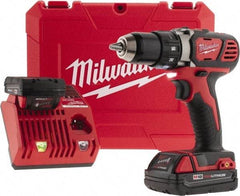 Milwaukee Tool - 18 Volt 1/2" Chuck Pistol Grip Handle Cordless Drill - 0-400 & 0-1800 RPM, Keyless Chuck, Reversible, 2 Lithium-Ion Batteries Included - Benchmark Tooling