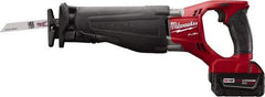 Milwaukee Tool - 18V, 0 to 3,000 SPM, Cordless Reciprocating Saw - 1-1/8" Stroke Length, 18-1/2" Saw Length, 2 Lithium-Ion Batteries Included - Benchmark Tooling