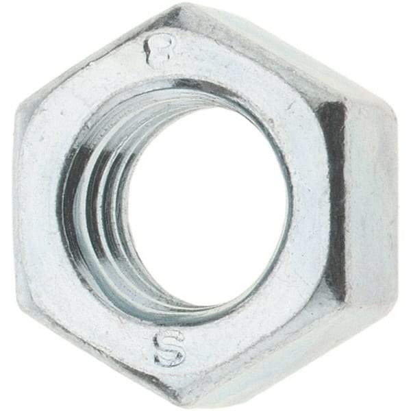 Value Collection - M8x1.25 Metric Coarse Steel Right Hand Hex Nut - 12mm Across Flats, 6.5mm High, Zinc-Plated Finish - Benchmark Tooling