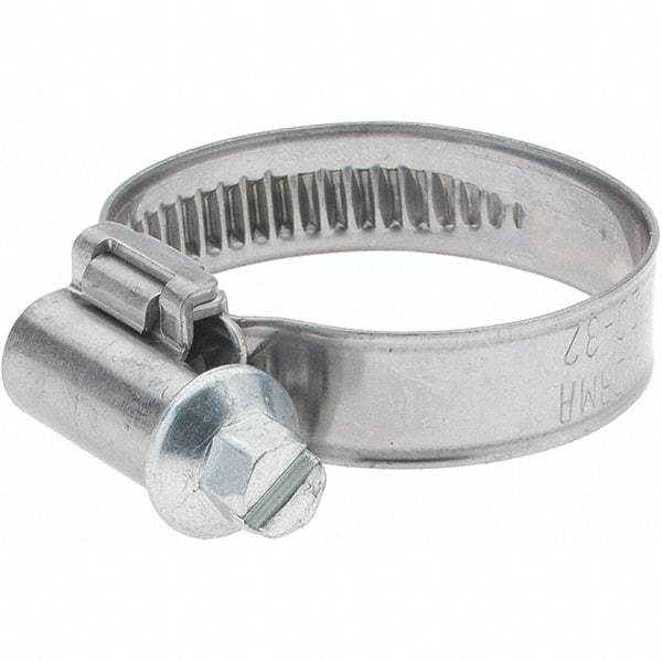 Value Collection - 20 to 32mm Diam, Stainless Steel Worm Drive Clamp - 9mm Wide - Benchmark Tooling