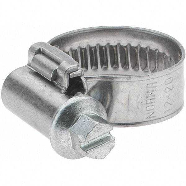 Value Collection - 12 to 20mm Diam, Stainless Steel Worm Drive Clamp - 9mm Wide - Benchmark Tooling