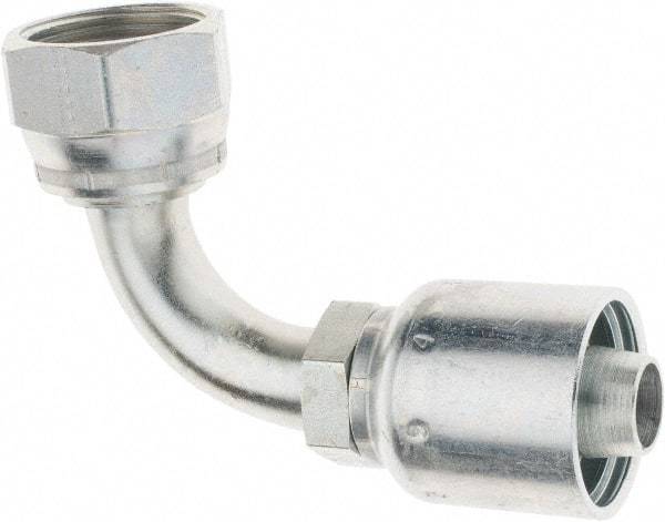 Parker - 1-5/16-12 Female JIC Steel Hydraulic Hose 90° Elbow - -12 Hose Size, 3/4" Hose Diam - Benchmark Tooling