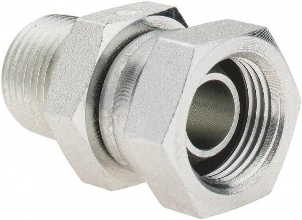 Parker - 3/8-18 Male NPTF Steel Hydraulic Hose Swivel - 6,000 psi, -6 Hose Size, 3/8" Hose Diam - Benchmark Tooling