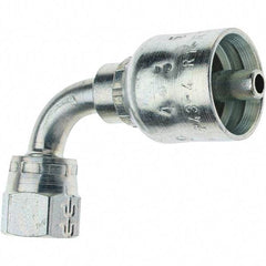 Parker - 1/2-20 Female JIC Steel Hydraulic Hose Female JIC Swivel & 90° Elbow - -4 Hose Size, 1/4" Hose Diam - Benchmark Tooling