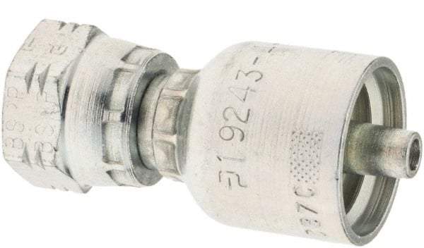 Parker - Female BSPP Steel Hydraulic Hose Swivel - -4 Hose Size, 1/4" Hose Diam - Benchmark Tooling