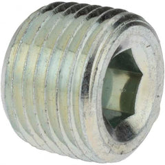 Parker - 1/2 Male Thread, Zinc Plated Steel Industrial Pipe Hollow Hex Plug - MNPTF, 6,000 psi - Benchmark Tooling