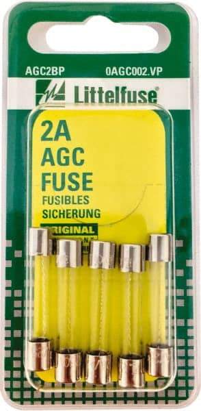 Value Collection - 2 Amp, Fast-Acting Miniature Glass/Ceramic Fuse - 1-1/4" OAL, 1/4" Diam - Benchmark Tooling