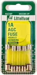 Value Collection - 1 Amp, Fast-Acting Miniature Glass/Ceramic Fuse - 1-1/4" OAL, 1/4" Diam - Benchmark Tooling