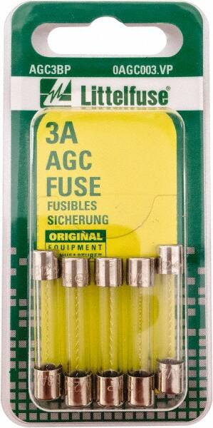 Value Collection - 32V AC/DC, 3 Amp, Fast-Acting Miniature Glass/Ceramic Fuse - 1-1/4" OAL, 1/4" Diam - Benchmark Tooling