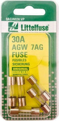 Value Collection - 32V AC/DC, 30 Amp, Fast-Acting Miniature Glass/Ceramic Fuse - 7/8" OAL, 1/4" Diam - Benchmark Tooling