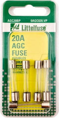 Value Collection - 32V AC/DC, 20 Amp, Fast-Acting Miniature Glass/Ceramic Fuse - 1-1/4" OAL, 1/4" Diam - Benchmark Tooling