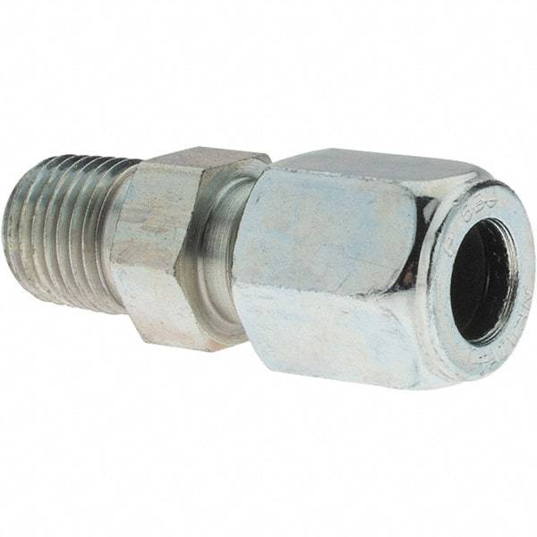 Parker - Metal Flareless Bite Tube 3/8" OD Male Connector - 1/4 NPTF - Benchmark Tooling