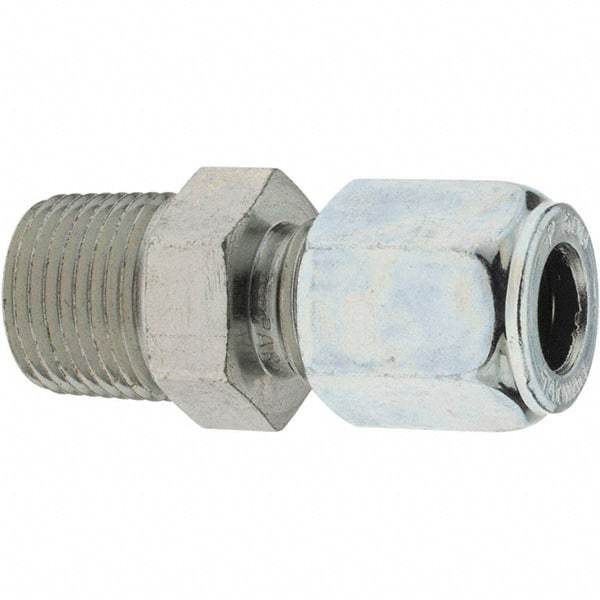 Parker - Metal Flareless Bite Tube 3/8" OD Male Connector - 3/8 NPTF - Benchmark Tooling