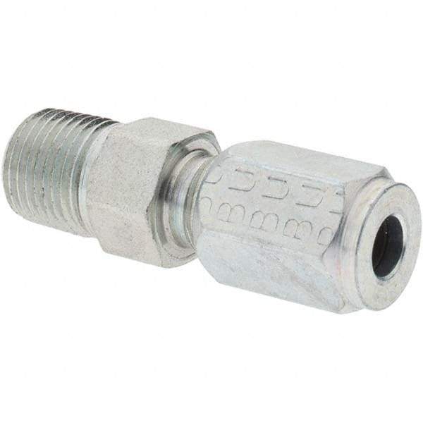 Parker - Metal Flareless Bite Tube 3/16" OD Male Connector - 1/8 NPTF - Benchmark Tooling