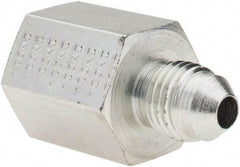 Parker - 1/4" Tube OD, 37° Steel Flared Tube Female Adapter - 1/4-18 NPTF, Flare x NPTF Ends - Benchmark Tooling