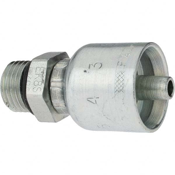 Parker - 9/16-18 Male ORB Steel Hydraulic Hose Male Rigid Fitting - -4 Hose Size, 1/4" Hose Diam - Benchmark Tooling