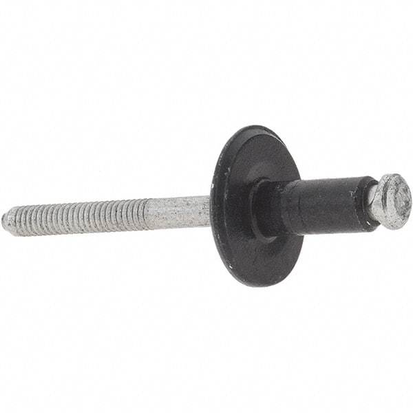 Value Collection - Large Flange Head Aluminum Peel Blind Rivet - Aluminum Mandrel, 1/8" to 21/64" Grip, 3/4" Head Diam, - Benchmark Tooling