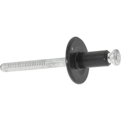 Value Collection - Large Flange Head Aluminum Peel Blind Rivet - Steel Mandrel, 3/32" to 9/64" Grip, 3/4" Head Diam, - Benchmark Tooling