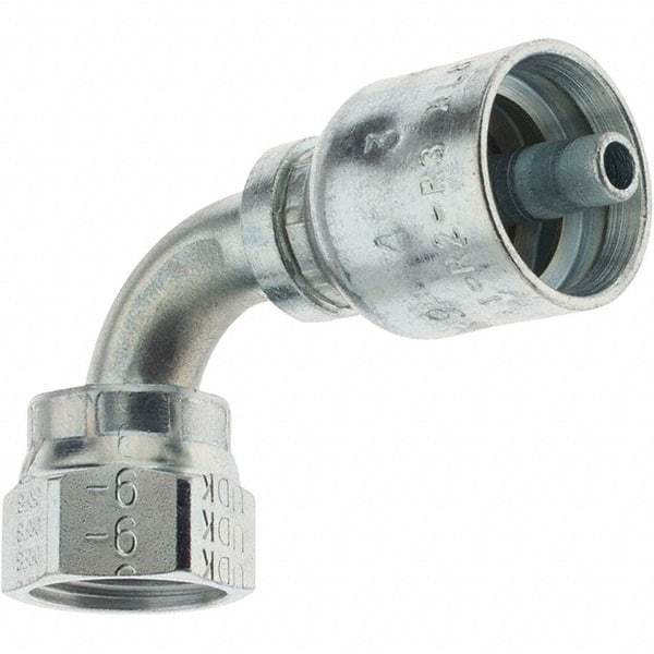 Parker - 11/16-16 Seal-Lok Hydraulic Hose Female Seal-Lok Swivel 90° Elbow & Short Drop - -4 Hose Size, 1/4" Hose Diam - Benchmark Tooling