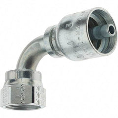 Parker - 11/16-16 Seal-Lok Hydraulic Hose Female Seal-Lok Swivel 90° Elbow & Short Drop - -4 Hose Size, 1/4" Hose Diam - Benchmark Tooling