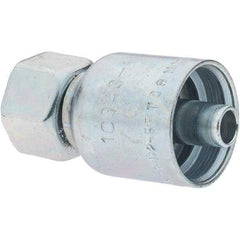 Parker - Female Metric Steel Hydraulic Hose Swivel - -6 Hose Size, 3/8" Hose Diam - Benchmark Tooling