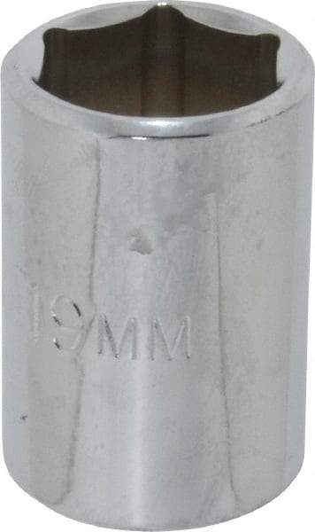 Proto - 1/2" Drive, Standard Hand Socket - 6 Points, 1-1/2" OAL, Chrome Finish - Benchmark Tooling