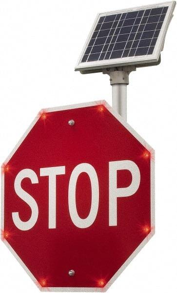 TAPCO - "Stop", 36" Wide x 36" High, Metal Stop & Yield Signs - White on Red, Diamond Grade Reflectivity, Octagon, Post Mount - Benchmark Tooling