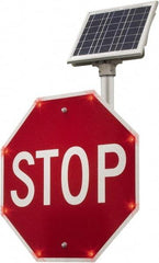 TAPCO - "Stop", 36" Wide x 36" High, Metal Stop & Yield Signs - White on Red, Diamond Grade Reflectivity, Octagon, Post Mount - Benchmark Tooling