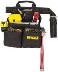 DeWALT - 29 to 46" Waist Nail & Tool Pouch - 6 Pocket, Black, Polyester - Benchmark Tooling